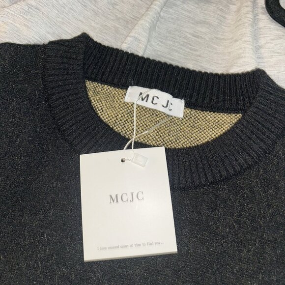 MCJC American Bald Eagle Black Graphic Long Sleeve Acrylic Blend Sweater Small - Picture 6 of 8